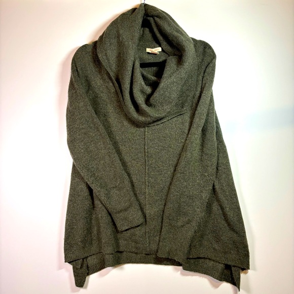 For Thee Green Cowl Neck Alpaca Blend - Size Medium - Picture 1 of 4